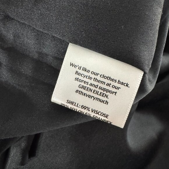 Eileen Fisher Ponte Dress Large Black Sleeveless Leather Trim NWT‎ DR-1730 - Picture 11 of 12